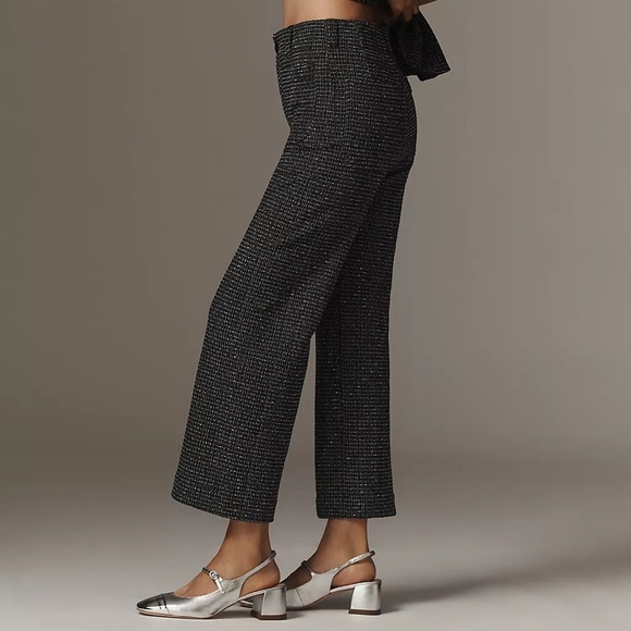 Anthropologie The Colette Cropped Wide Leg Pant Size L NWT - Picture 4 of 17